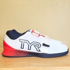 TYR L-1 Lifter Weightlifting Shoes USA White Red Blue Men's Size 11.5